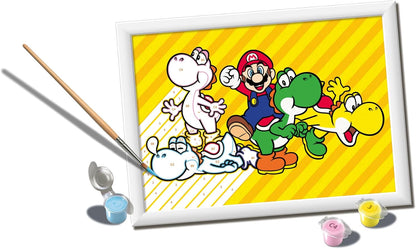 Ravensburger CreArt Serie D: Super Mario, schilderset op nummer, bevat een voorgedrukte plank, een kwast, kleuren en accessoires, creatief spel voor jongens en meisjes vanaf 9 jaar
