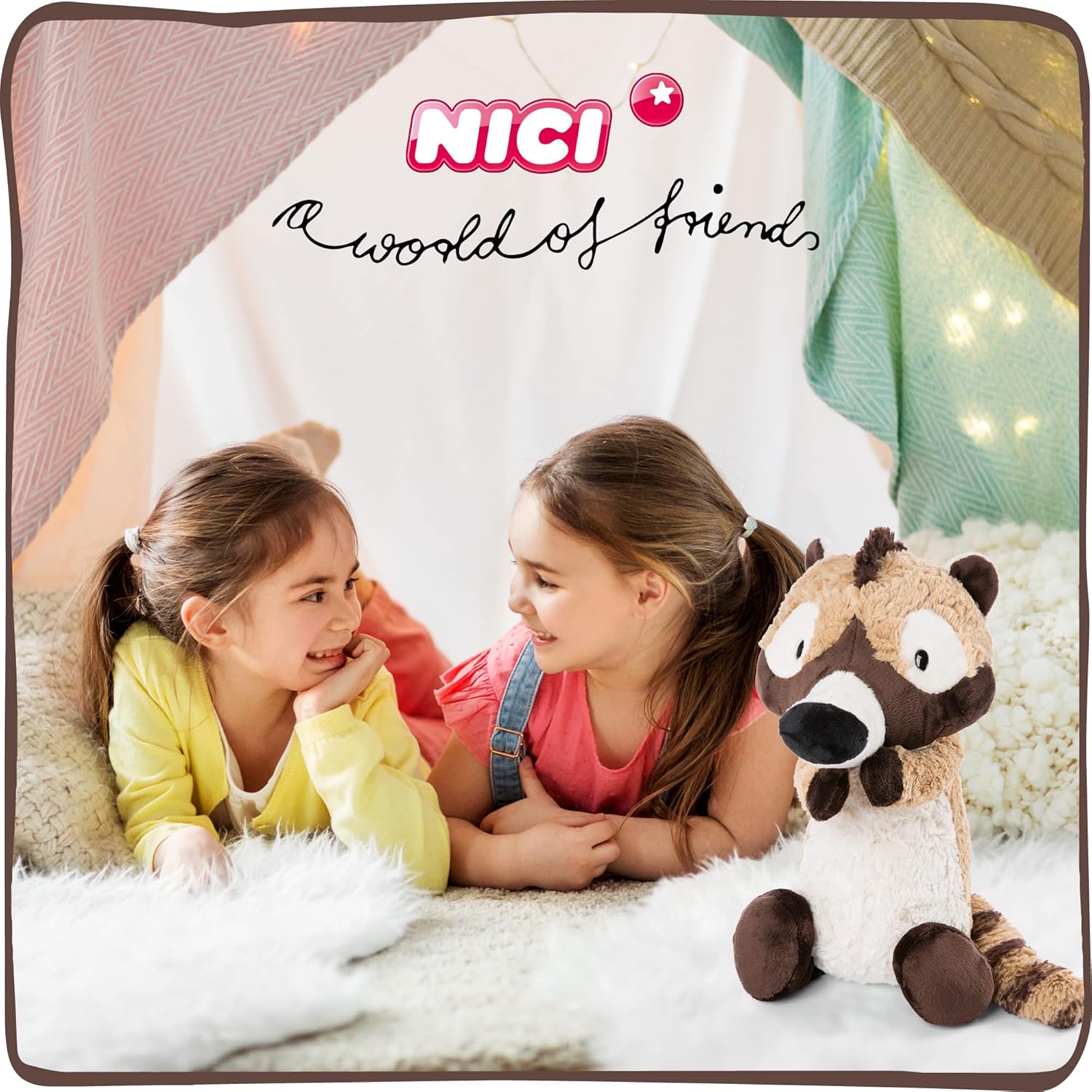 NICI Coaty de Neusbeer Knuffel 43 cm – Duurzame Neusberen Knuffel voor Meisjes, Jongens & Baby’s – Pluizig Knuffeldier Coaty om mee te Knuffelen en Spelen – Pluche Dieren van Wild Friends