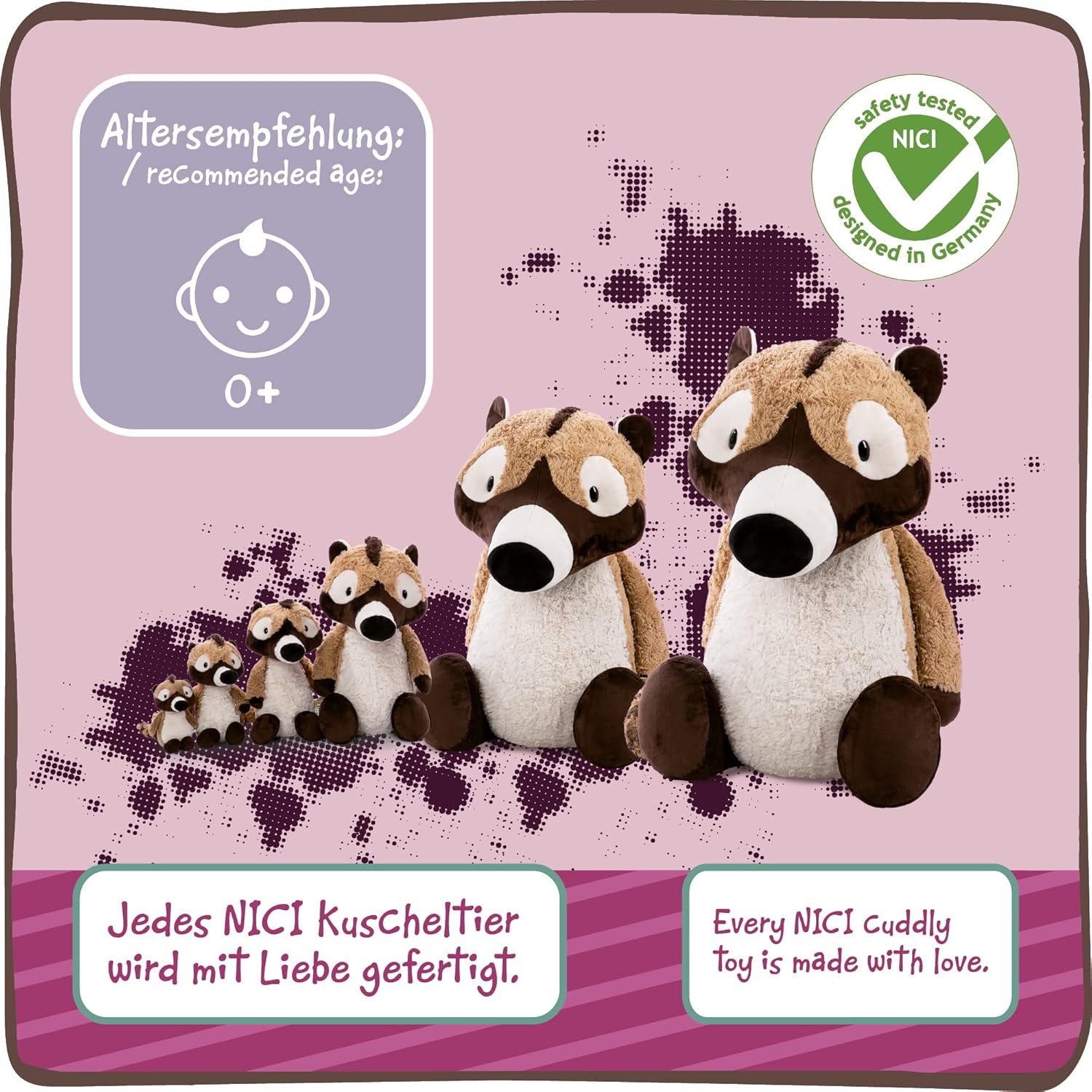 NICI Coaty de Neusbeer Knuffel 43 cm – Duurzame Neusberen Knuffel voor Meisjes, Jongens & Baby’s – Pluizig Knuffeldier Coaty om mee te Knuffelen en Spelen – Pluche Dieren van Wild Friends