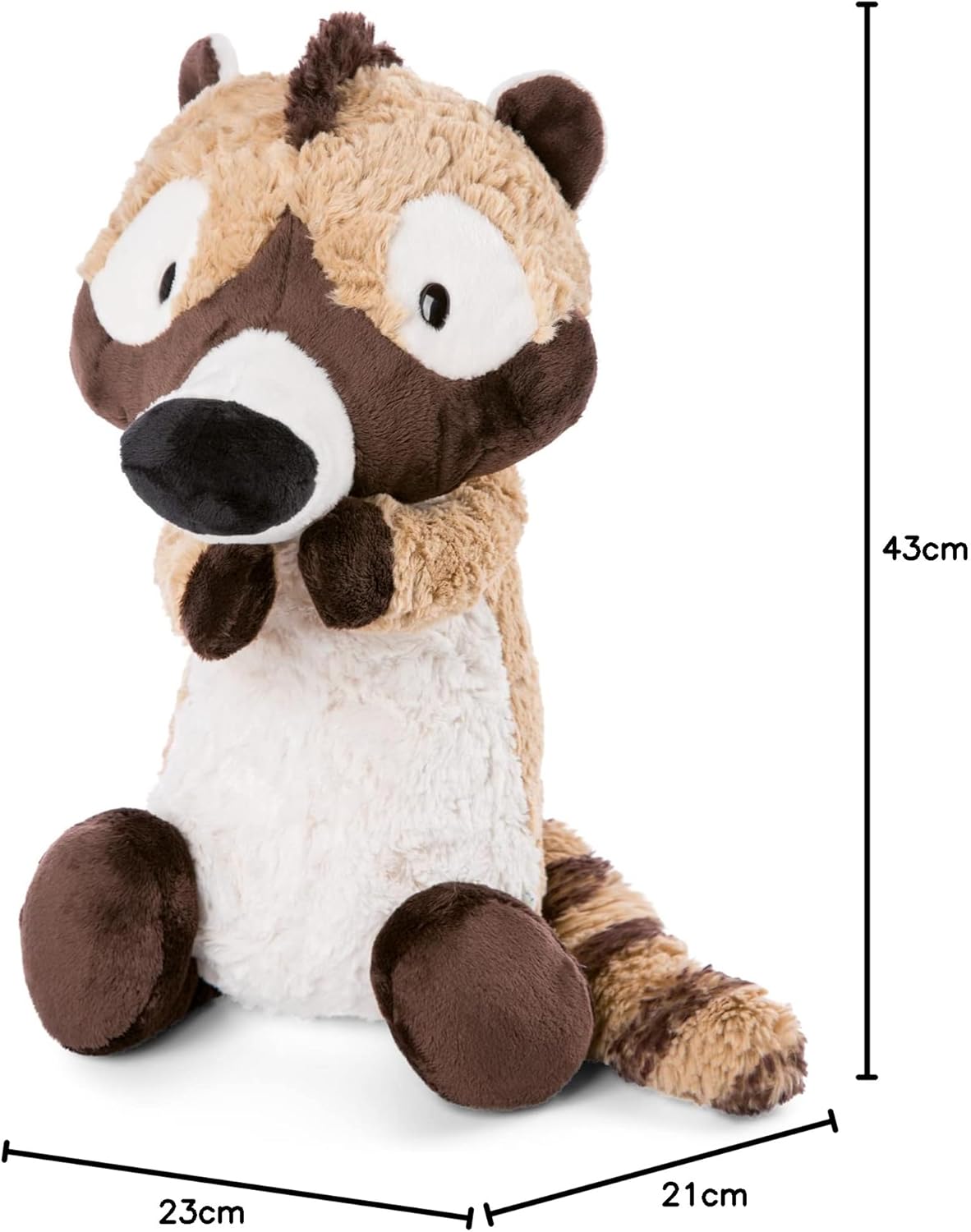NICI Coaty de Neusbeer Knuffel 43 cm – Duurzame Neusberen Knuffel voor Meisjes, Jongens & Baby’s – Pluizig Knuffeldier Coaty om mee te Knuffelen en Spelen – Pluche Dieren van Wild Friends