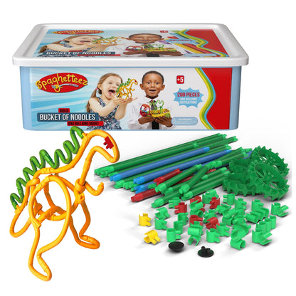 Spaghetteez antistress speelgoed voor kinderen vanaf 5 jaar, educatieve Montessori-knutselset voor jongens en meisjes, flexibele bouwstenen