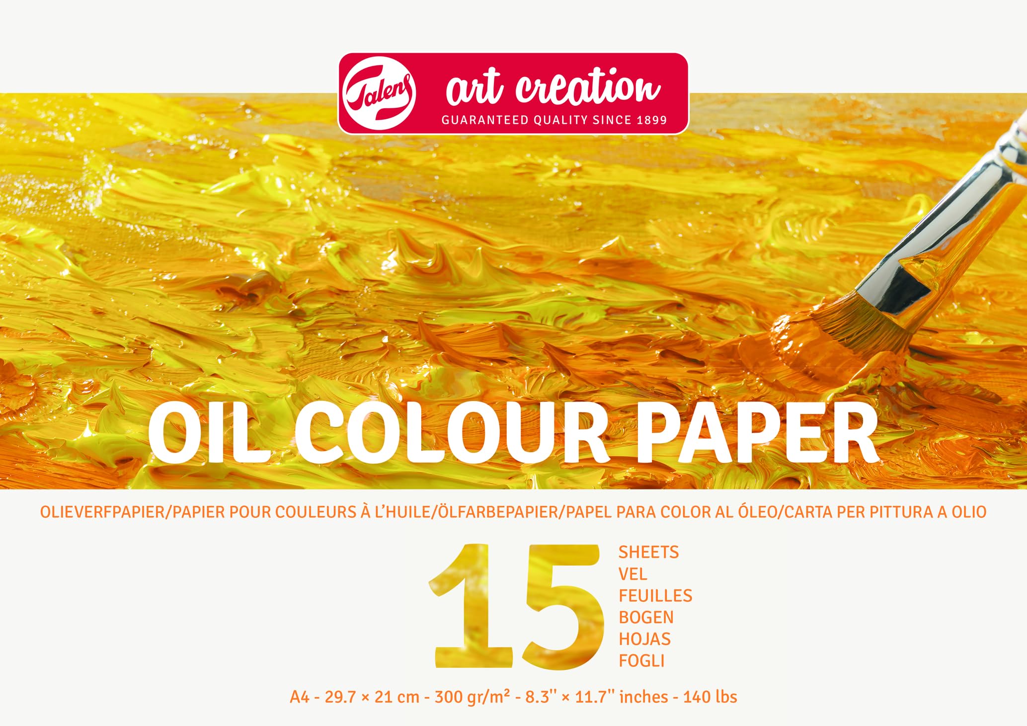 Talens Art Creation Olieverf papierblok - A4 29,7x21 cm - 300 g/m² - 15 vellen - met lijm gebonden