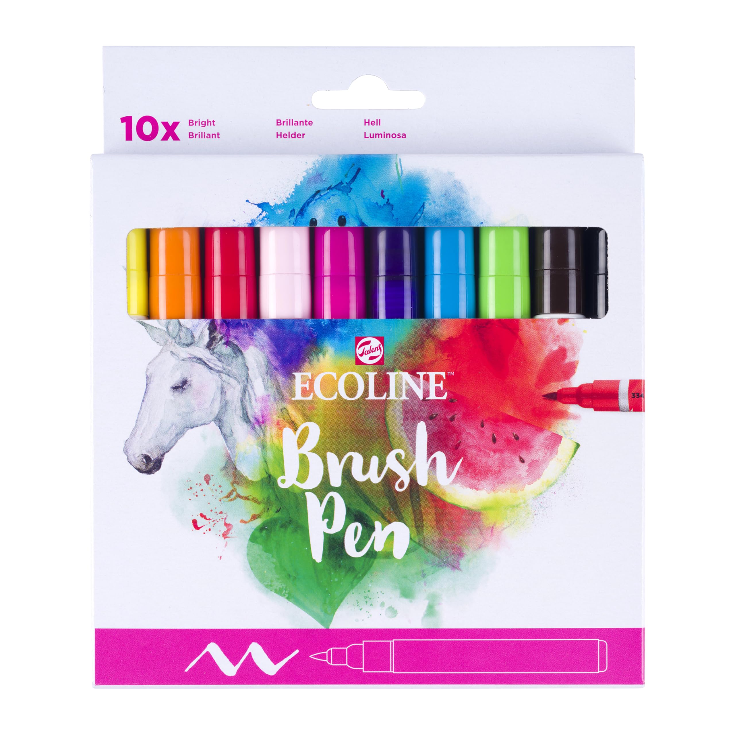 Bruynzeel - Ecoline Brush Pen Set Helder 10 Kleuren