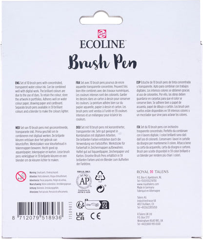 Bruynzeel - Ecoline Brush Pen Set Helder 10 Kleuren