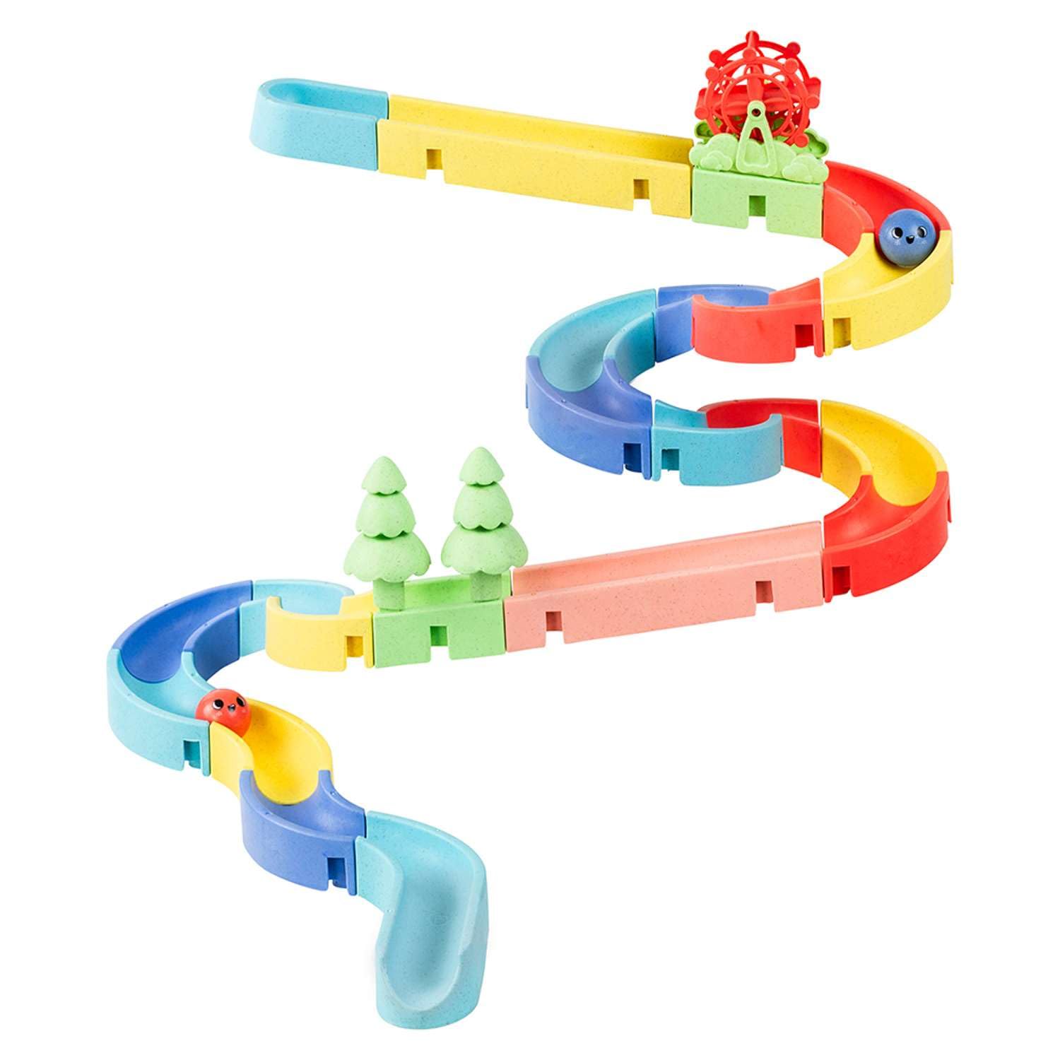 Tiger Tribe ECO marmeren waterglijbaan - 35 stuks badglijspeelgoed voor peuters en kinderen, interactief waterspeelgoed, cadeaus voor peuters en kinderen, duurzaam gemaakt met bioplastic, leeftijd 3 +