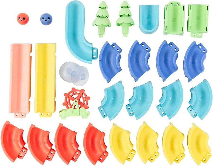 Tiger Tribe ECO marmeren waterglijbaan - 35 stuks badglijspeelgoed voor peuters en kinderen, interactief waterspeelgoed, cadeaus voor peuters en kinderen, duurzaam gemaakt met bioplastic, leeftijd 3 +