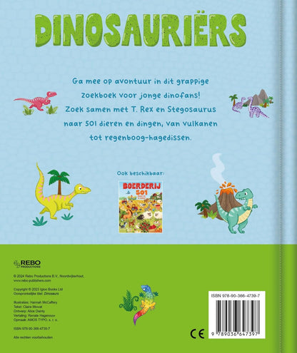 Rebo Publishers - Dinosauriers - 501 Dingen Zoeken!