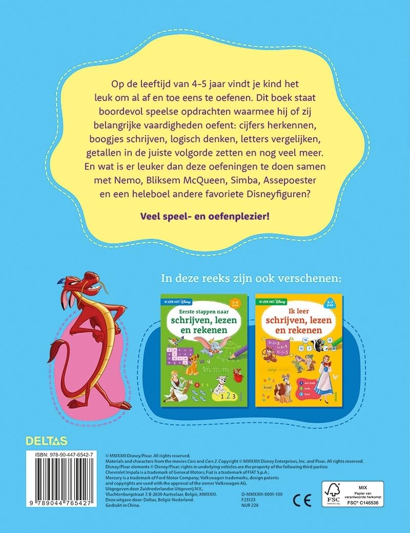 Disney Ik leer met - Allereerste stappen naar schrijven, lezen en tellen (4-5 j.