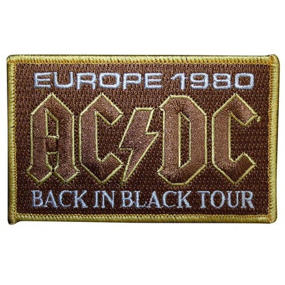 AC/DC Europe 1980 Back in Black Tour Woven Patch One Size