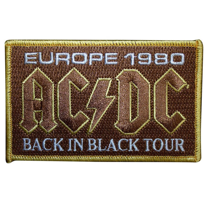 AC/DC Europe 1980 Back in Black Tour Woven Patch One Size