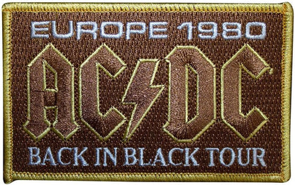 AC/DC Europe 1980 Back in Black Tour Woven Patch One Size