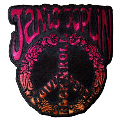 Janis Joplin Peace Sign Woven Patch One Size