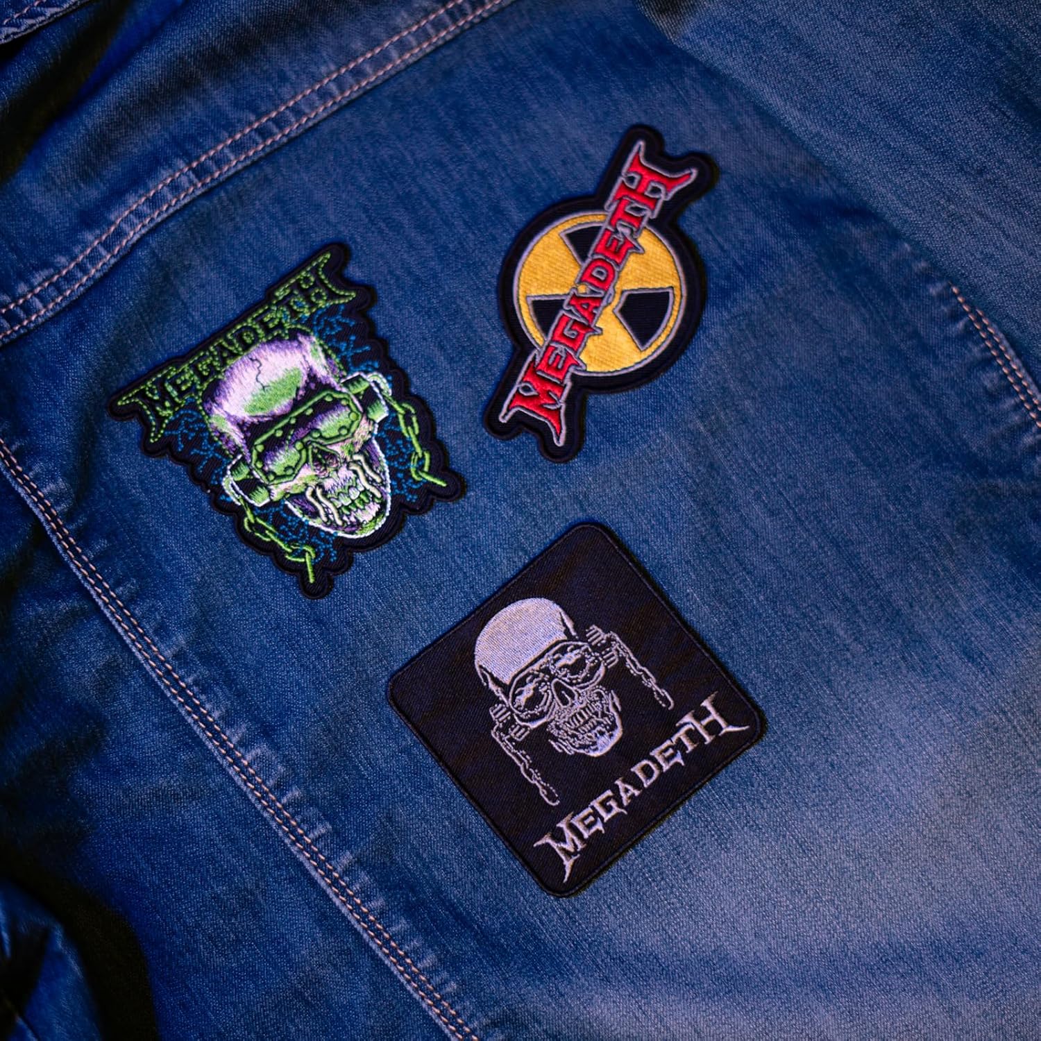 Grupo Erik Set of 3 Patches Megadeth | Iron On Patches, Sew On Patches, Applique Patches for Clothing, Embroidery Patches for Backpacks | Gifts Under 15 Pounds