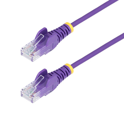 StarTech.com 15m Purple Slim CAT6 Ethernet Cable, Snagless RJ45, LSZH, 28AWG Pure Bare Copper, Slim Network Patch Cable/Cord