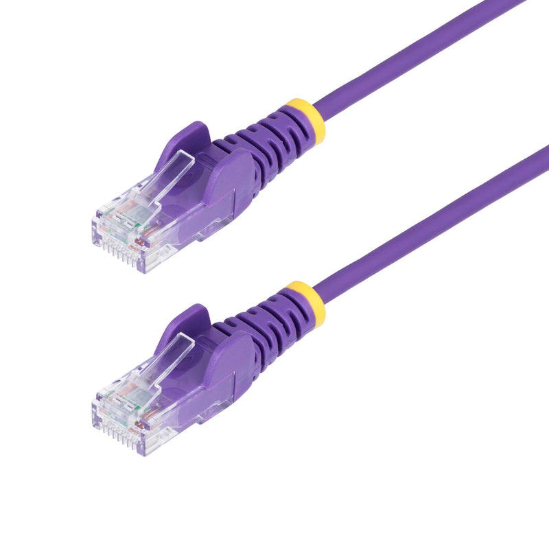 StarTech.com 15m Purple Slim CAT6 Ethernet Cable, Snagless RJ45, LSZH, 28AWG Pure Bare Copper, Slim Network Patch Cable/Cord