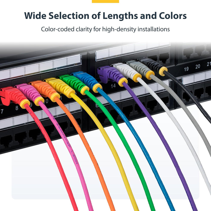 StarTech.com 15m Purple Slim CAT6 Ethernet Cable, Snagless RJ45, LSZH, 28AWG Pure Bare Copper, Slim Network Patch Cable/Cord