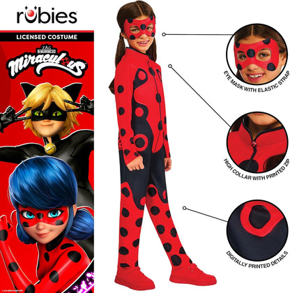Rubies Official Zag America Miraculous Ladybug Child Costume, Kids Fancy Dress