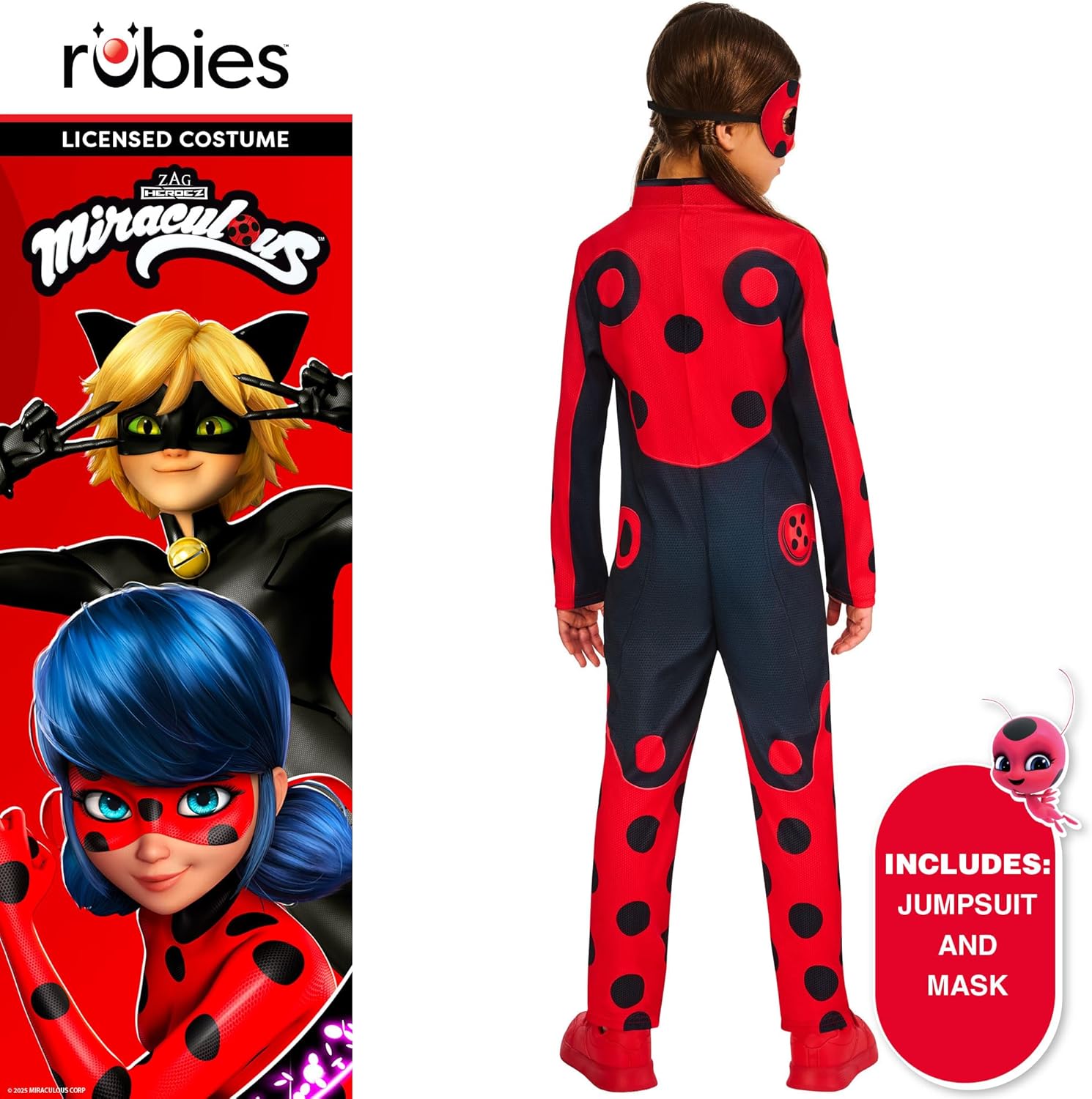Rubies Official Zag America Miraculous Ladybug Child Costume, Kids Fancy Dress