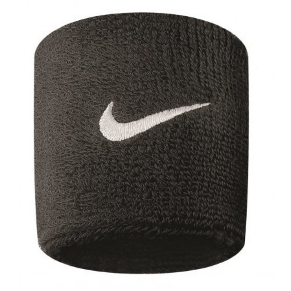Nike Unisex-Youth Swoosh Gelenkband, Black/White, One Size (2er Pack