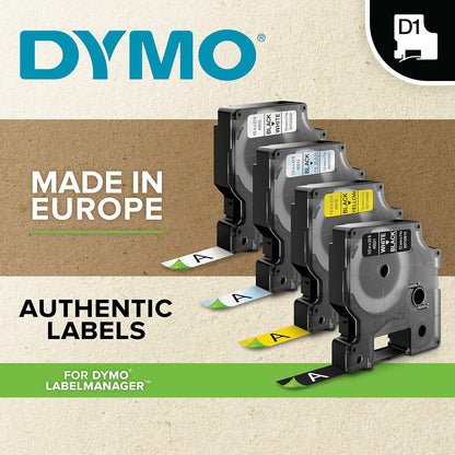 DYMO Authentic D1 Labels | Black Print on White | 24mm x 7m | Self-Adhesive Labels for LabelManager Label Printers