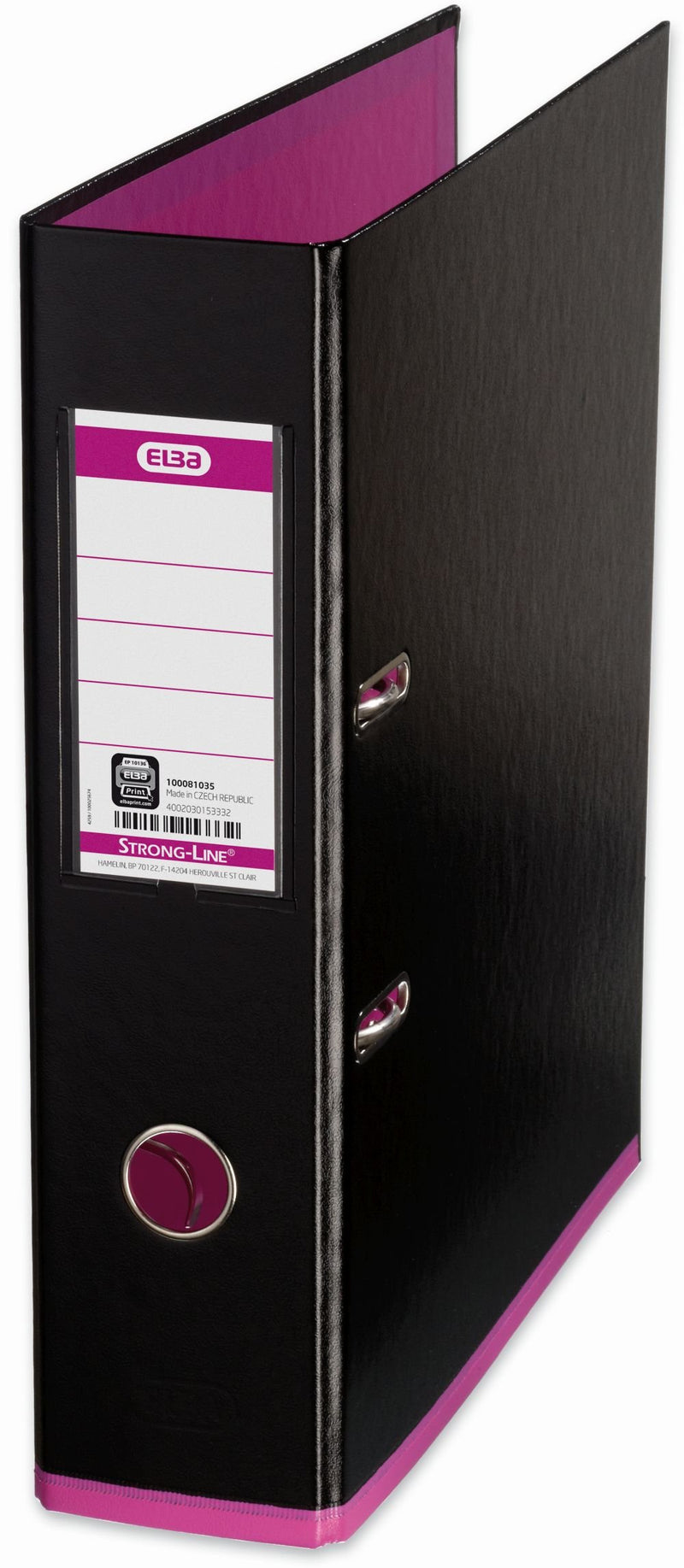 Elba MyColour A4 Lever Arch File - Black & Pink,100081035