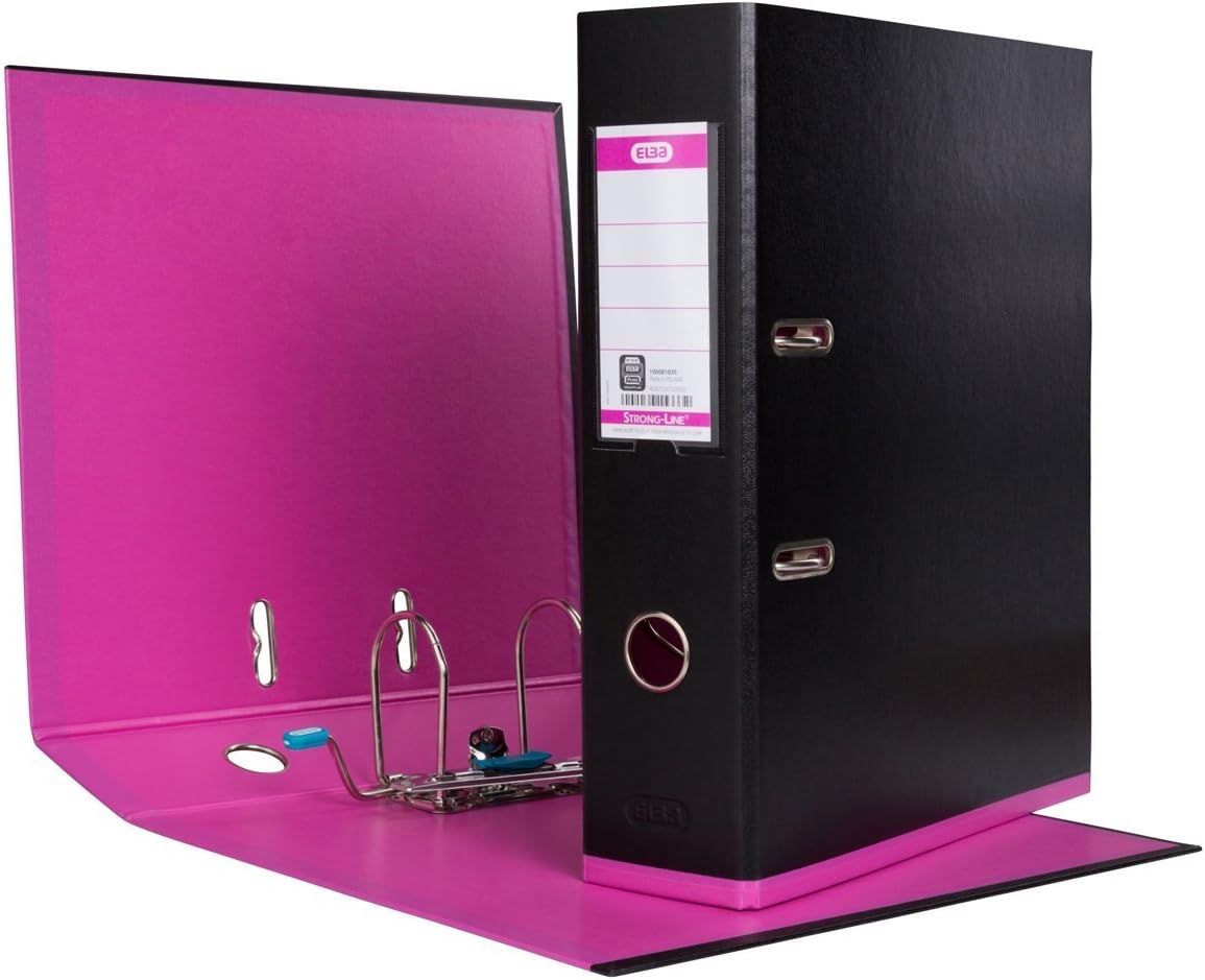 Elba MyColour A4 Lever Arch File - Black & Pink,100081035