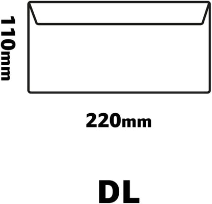Plus Fabric DL 120gsm Peel and Seal Envelope - White (Pack of 25) 25 Non Window