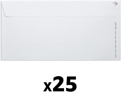 Plus Fabric DL 120gsm Peel and Seal Envelope - White (Pack of 25) 25 Non Window