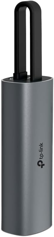 TP-Link UE302C USB C to Ethernet Adapter, 2.5 Gigabit Ethernet to USB C 3.0 Adapter, Multi-Gigabit Connection, Universal Compatibility, Scratch Resistant, Self-Storage, Plug & Play