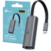 TP-Link UE302C USB C to Ethernet Adapter, 2.5 Gigabit Ethernet to USB C 3.0 Adapter, Multi-Gigabit Connection, Universal Compatibility, Scratch Resistant, Self-Storage, Plug & Play