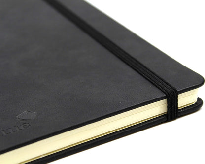 Silvine A6 Executive Soft Feel Notebook Black. 160 Pages (80 Sheets) Ruled 7mm Feint. Ref 196BK