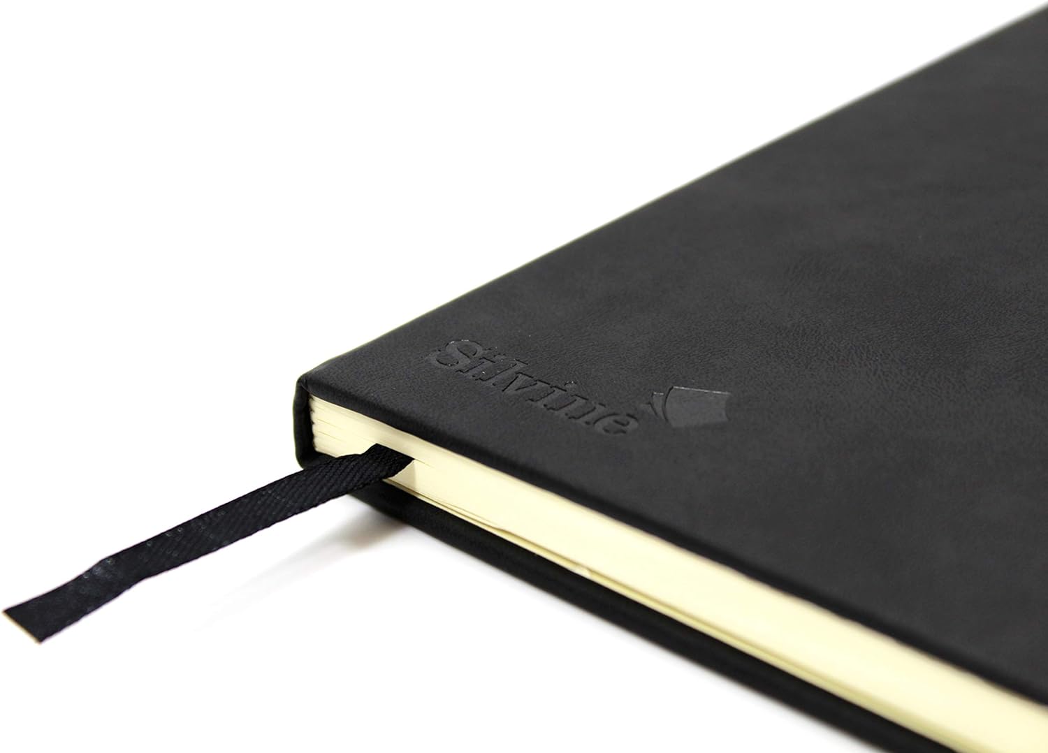 Silvine A6 Executive Soft Feel Notebook Black. 160 Pages (80 Sheets) Ruled 7mm Feint. Ref 196BK