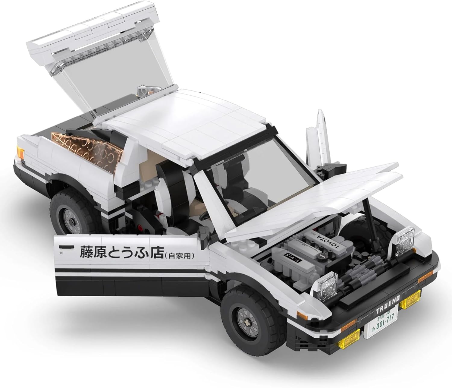 CaDA Initial D Toyota AE86 Trueno Sports Car - 1324 Pieces - Self-Build Brick Building Block Model C61024W