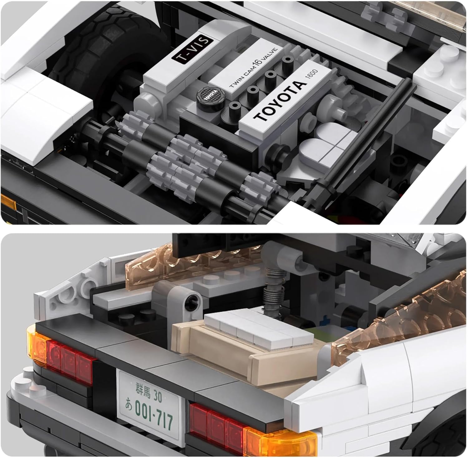 CaDA Initial D Toyota AE86 Trueno Sports Car - 1324 Pieces - Self-Build Brick Building Block Model C61024W