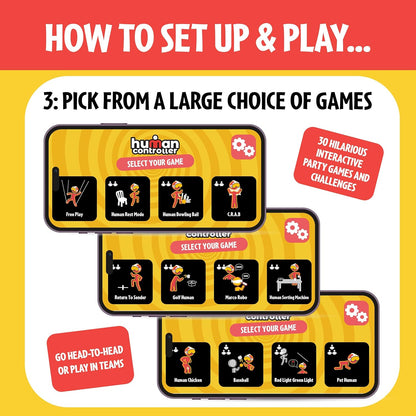 TOMY Human Controller Game – Interactive Blindfold Challenge with Vibrating Headset & Mobile App – Fun Party & Team Game for 2+ Players – 30+ Hilarious Tasks – iOS & Android Compatible – Ages 14+