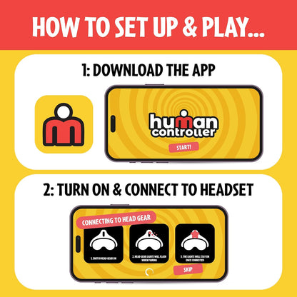 TOMY Human Controller Game – Interactive Blindfold Challenge with Vibrating Headset & Mobile App – Fun Party & Team Game for 2+ Players – 30+ Hilarious Tasks – iOS & Android Compatible – Ages 14+