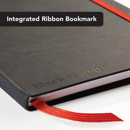 Oxford Black n' Red, Journal, A5 Notebook Casebound, Lined & Numbered, 144 Page