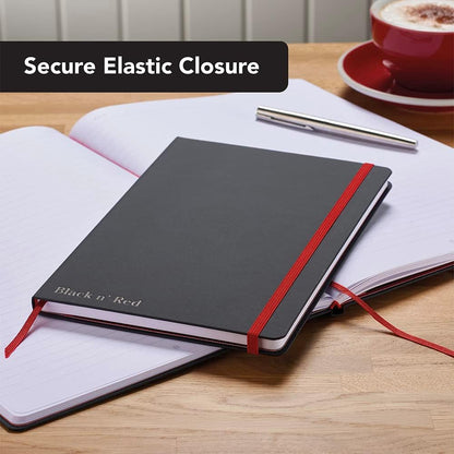 Oxford Black n' Red, Journal, A5 Notebook Casebound, Lined & Numbered, 144 Page