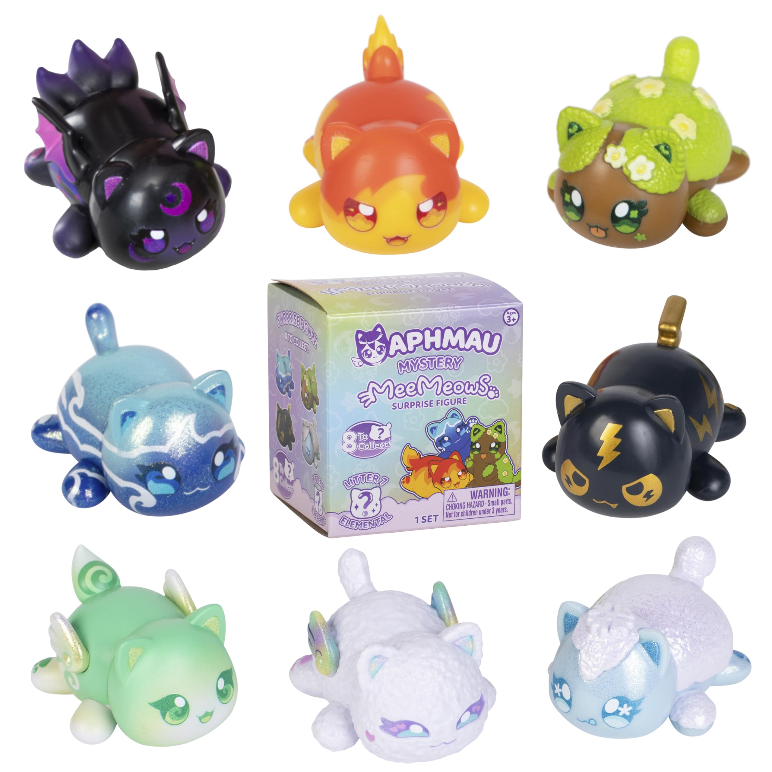 Aphmau MeeMeow Mystery Figures – Series 7; Blind Box, 1 of 8 Possible Elemental MeeMeows, Official Aphmau Merch