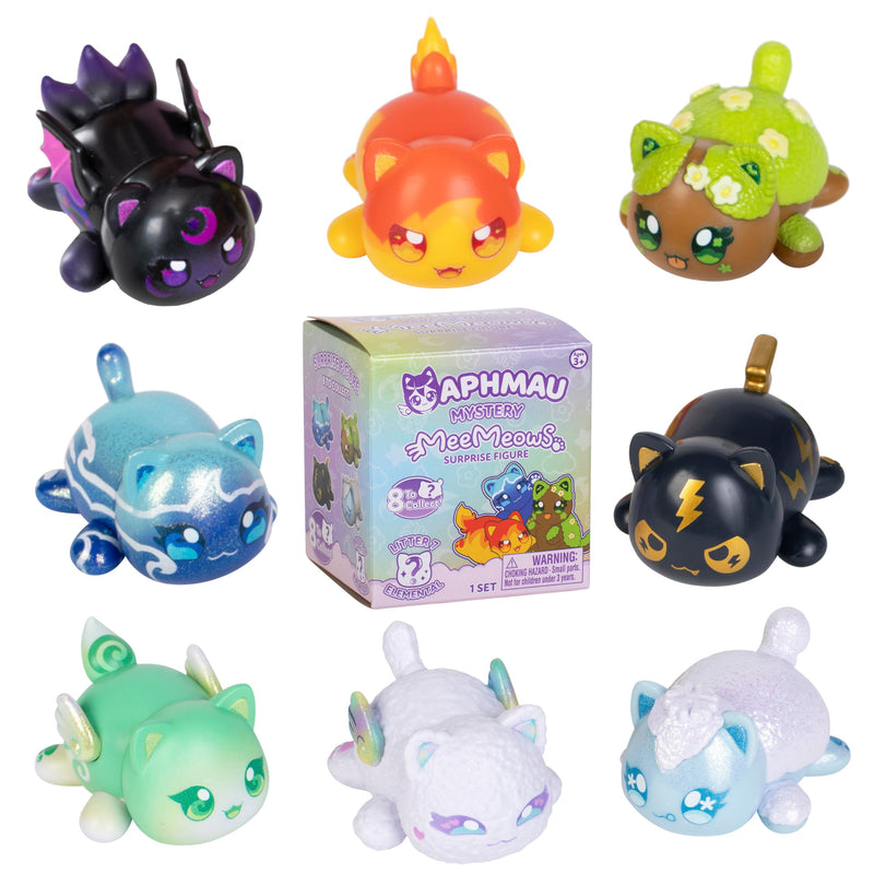 Aphmau MeeMeow Mystery Figures – Series 7; Blind Box, 1 of 8 Possible Elemental MeeMeows, Official Aphmau Merch