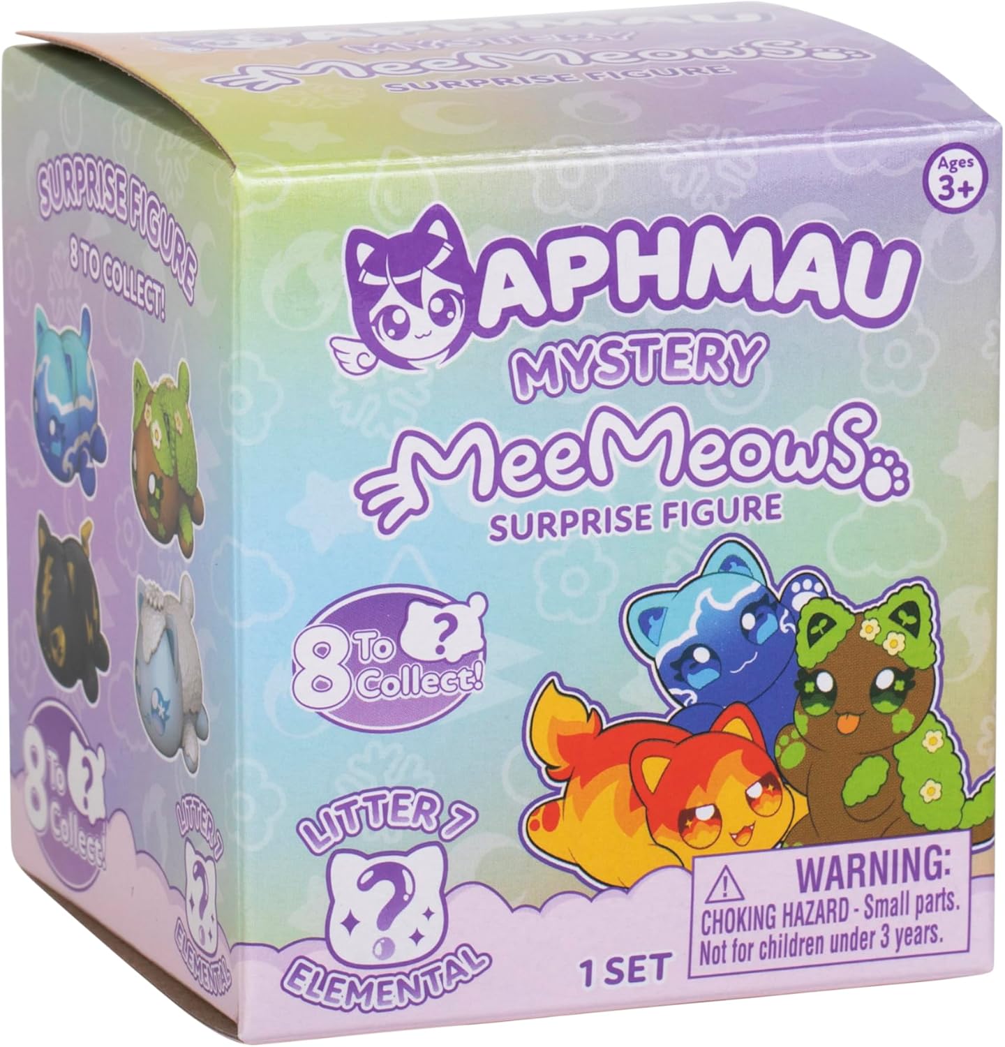 Aphmau MeeMeow Mystery Figures – Series 7; Blind Box, 1 of 8 Possible Elemental MeeMeows, Official Aphmau Merch