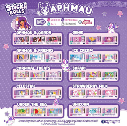 Sticki Rolls x Aphmau Pendant & Bracelet Set, Limited Edition, Includes 120 Stickers, Holographic Aphmau Pendant & Bracelet, Collectible Kawaii Fun!