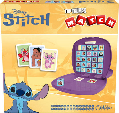 Top Trumps Stitch Match Board Game Play with your favourite characters including Stitch, Pleakley and David travel board game gift and toy for Boys and Girls Aged 4 plus
