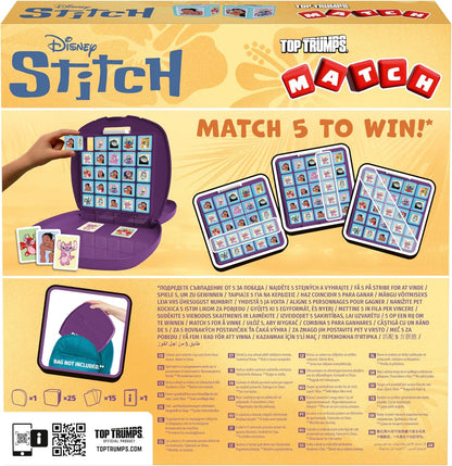 Top Trumps Stitch Match Board Game Play with your favourite characters including Stitch, Pleakley and David travel board game gift and toy for Boys and Girls Aged 4 plus