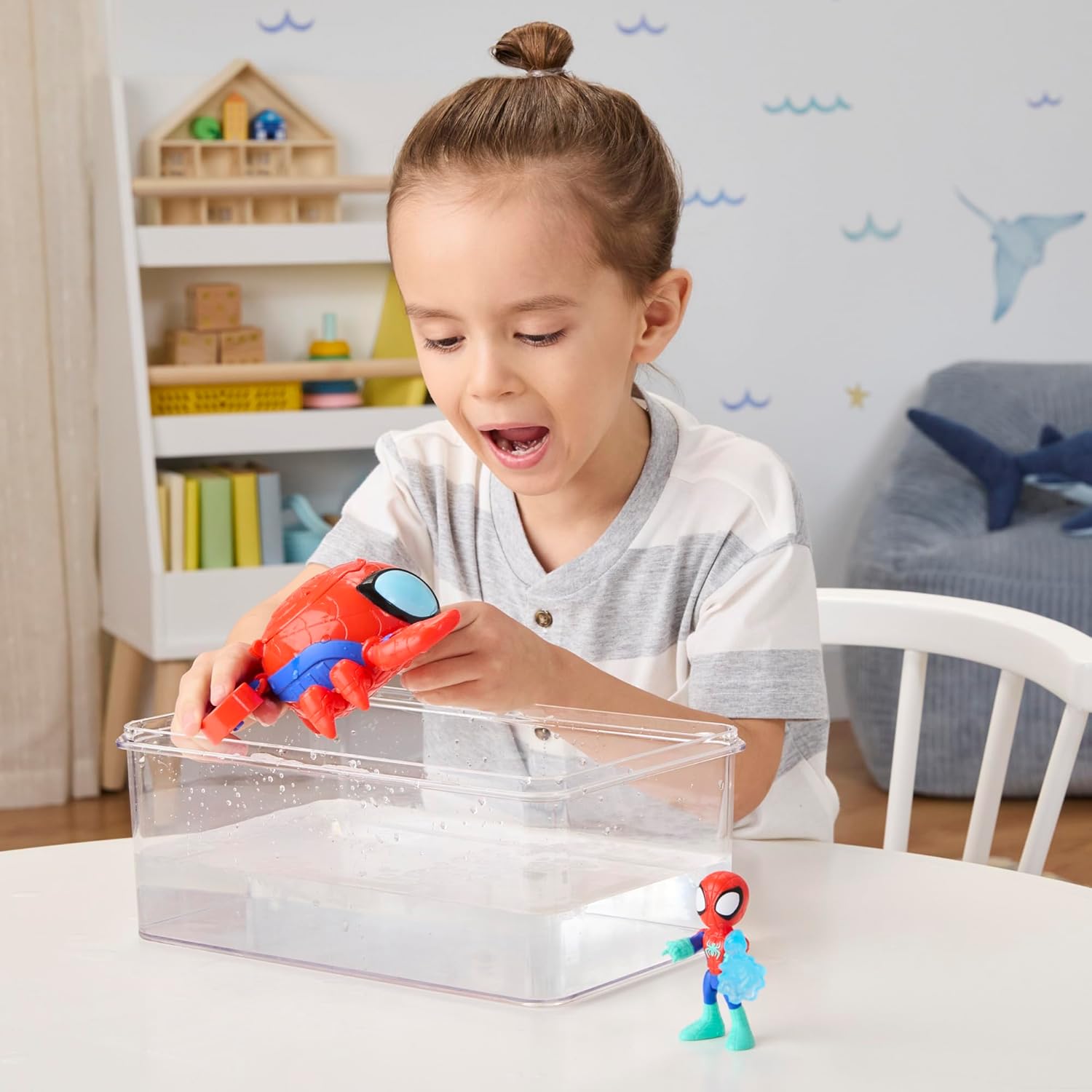 Spidey and his Amazing Friends Marvel Water-Webs Spider Crab, 3-Inch (7.6 CM) Toy Submarine & Action Figure, Super Hero Water Toys, Kids Ages 3+