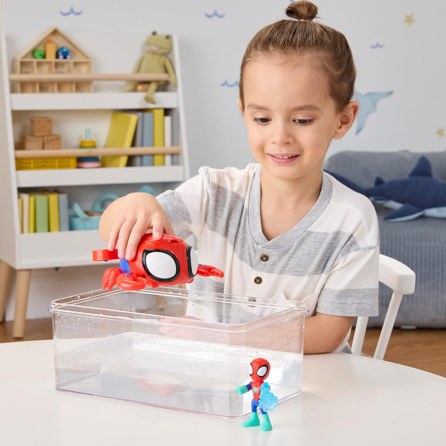 Spidey and his Amazing Friends Marvel Water-Webs Spider Crab, 3-Inch (7.6 CM) Toy Submarine & Action Figure, Super Hero Water Toys, Kids Ages 3+