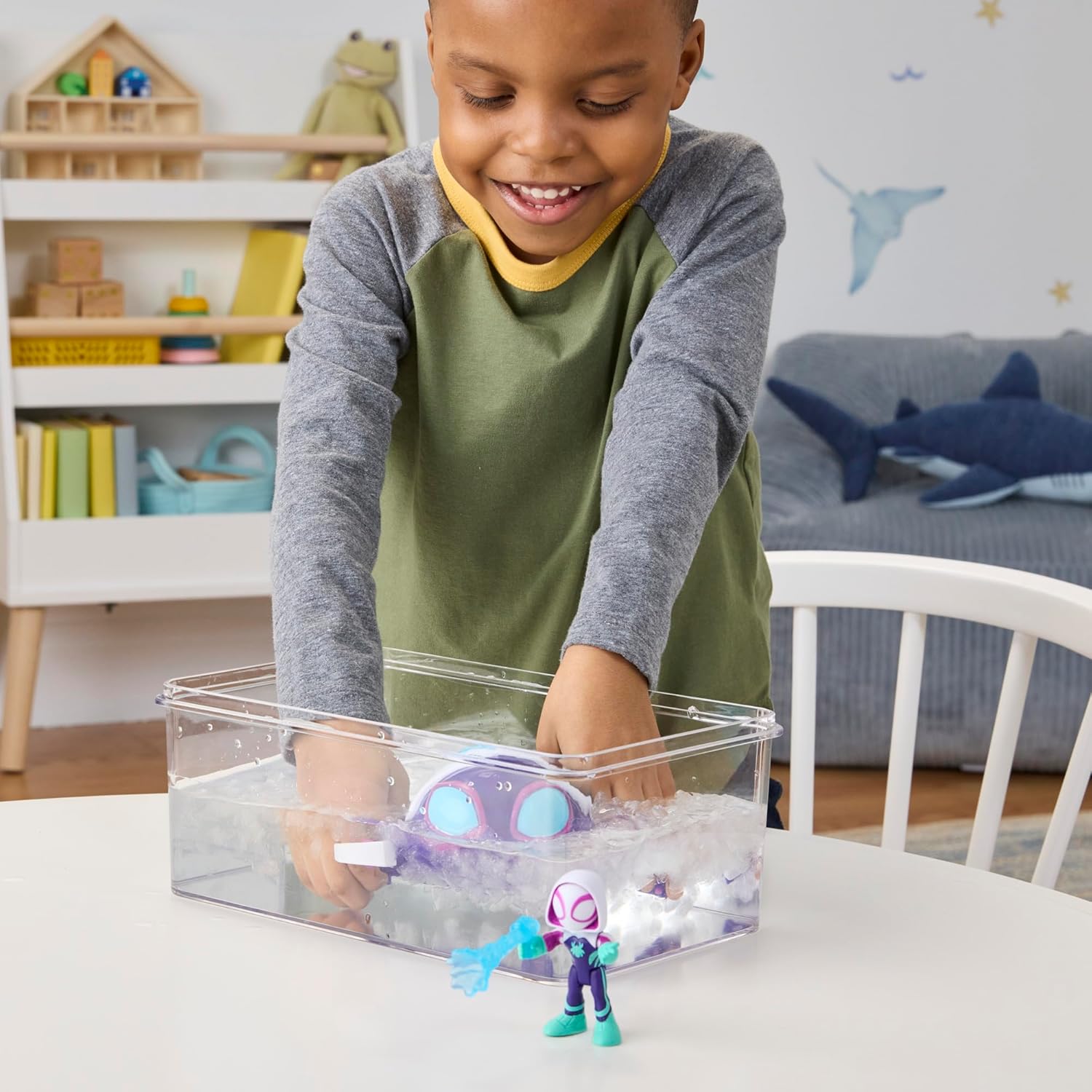 Spidey and his Amazing Friends Marvel Water-Webs Ghost Turtle, 3-Inch (7.6 CM) Toy Submarine & Action Figure, Super Hero Water Toys, Kids Ages 3+