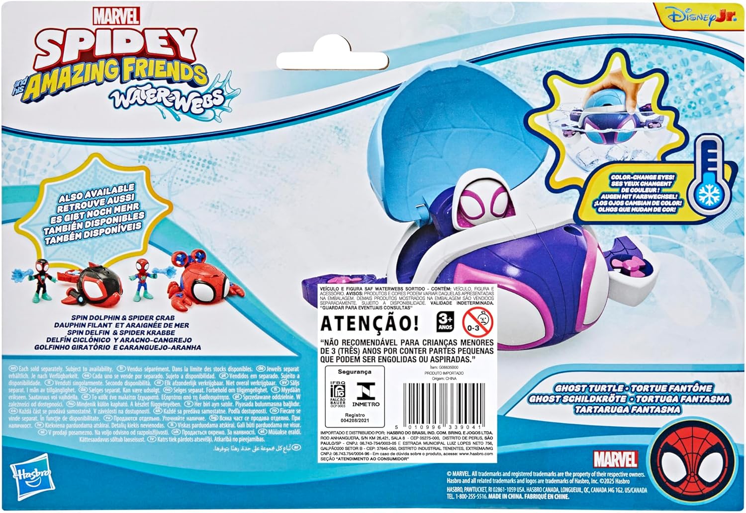 Spidey and his Amazing Friends Marvel Water-Webs Ghost Turtle, 3-Inch (7.6 CM) Toy Submarine & Action Figure, Super Hero Water Toys, Kids Ages 3+