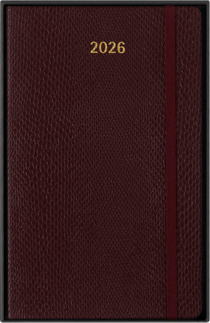 Moleskine Weekly Planner 2026 Precious and Ethical, 12-Month Weekly Planner With Space For Notes, Vegan Soft Cover Python Effect, Bordeaux Color, Size 13x21 cm