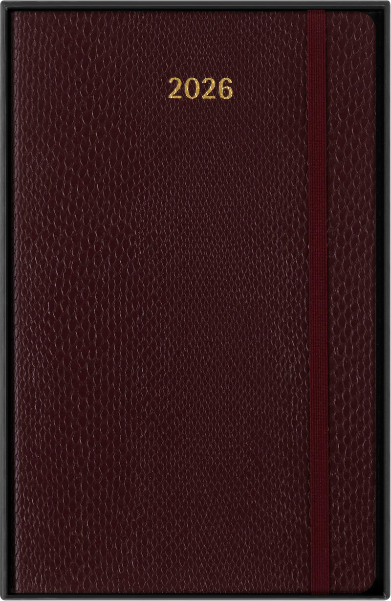 Moleskine Weekly Planner 2026 Precious and Ethical, 12-Month Weekly Planner With Space For Notes, Vegan Soft Cover Python Effect, Bordeaux Color, Size 13x21 cm